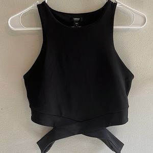 Express size small black body contour crop top